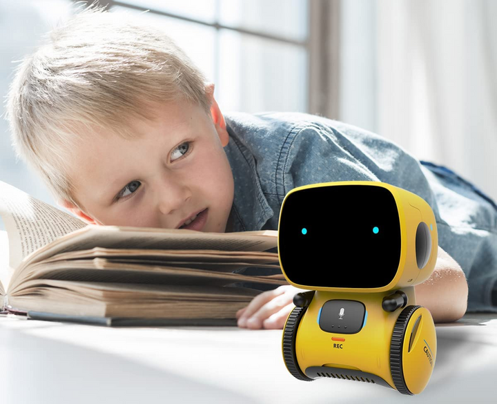 Robot zabawka dla maluchów, interaktywny. Tańczy i śpiewa, wspiera rozwój, wykonany z bezpiecznego ABS.
