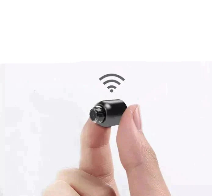 Kompaktowa czarna mini kamera Wi-Fi z sygnałem bezprzewodowym