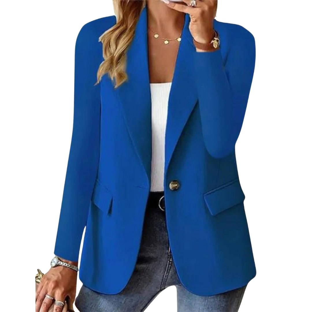 Czarny modny żakiet casual, damski blazer do pracy i na co dzień
