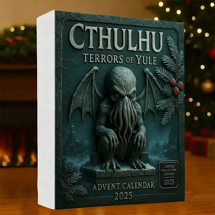 Kalendarz adwentowy Potwory Cthulhu, akrylowe ozdoby 2D. Gotycka dekoracja świąteczna i halloweenowa.