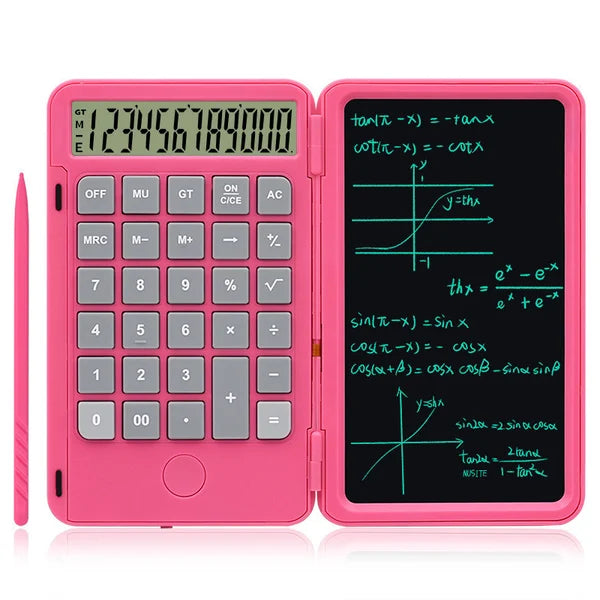 Kalkulator naukowy z funkcją tabletu LCD do rysunków i obliczeń, idealny do szkoły.