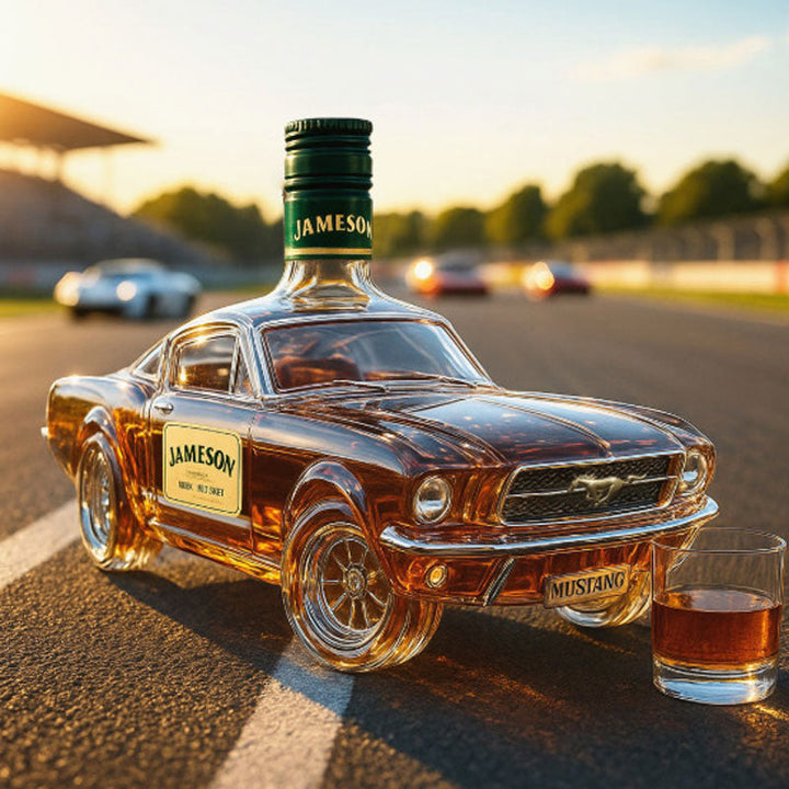 Wyjątkowa karafka whisky, szklany sportowy samochód klasyczny. Doskonała do baru, jako prezent lub elegancka dekoracja.