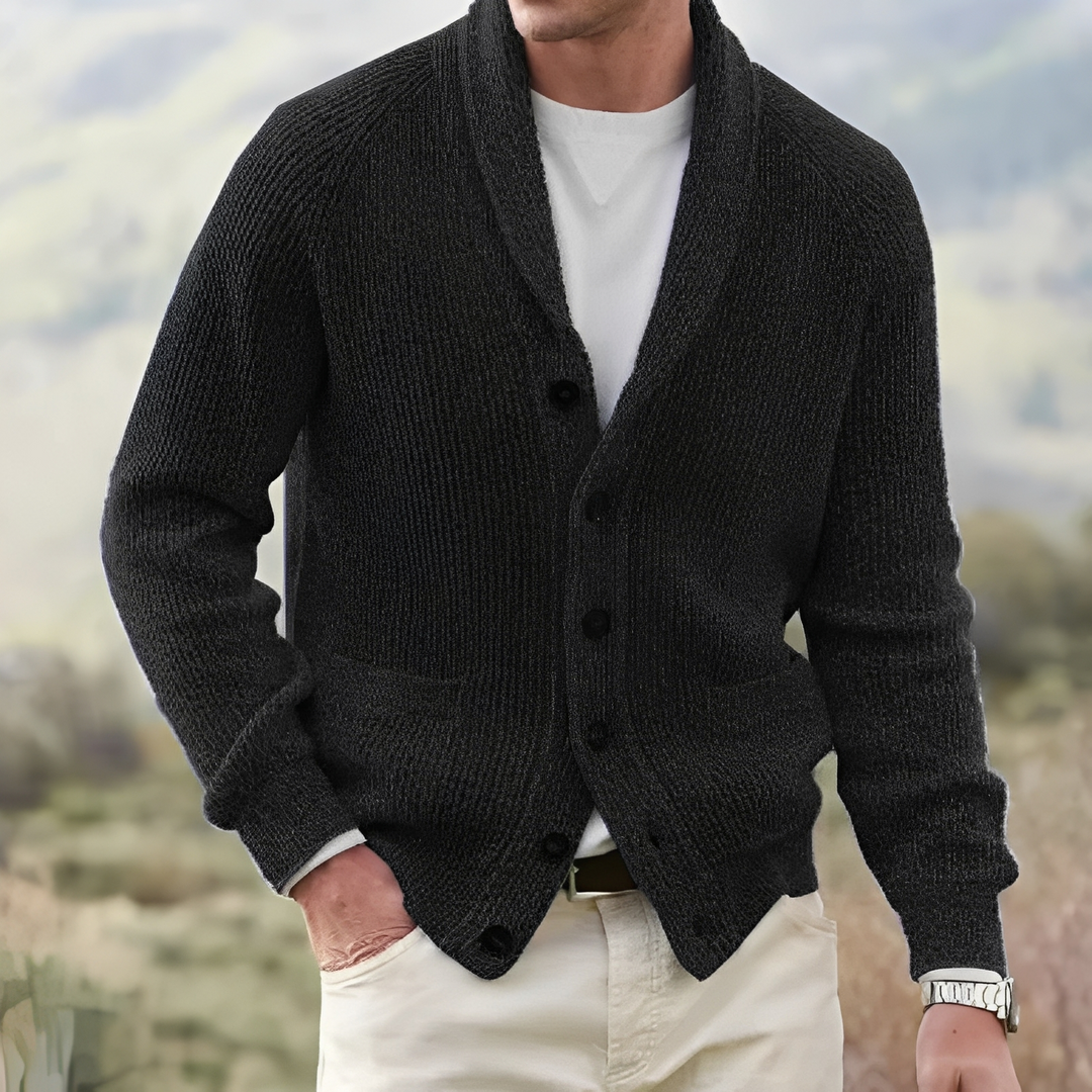 Kardigan męski Kendrik, elegancki i casualowy sweter, niezbędny element jesiennej i zimowej garderoby.