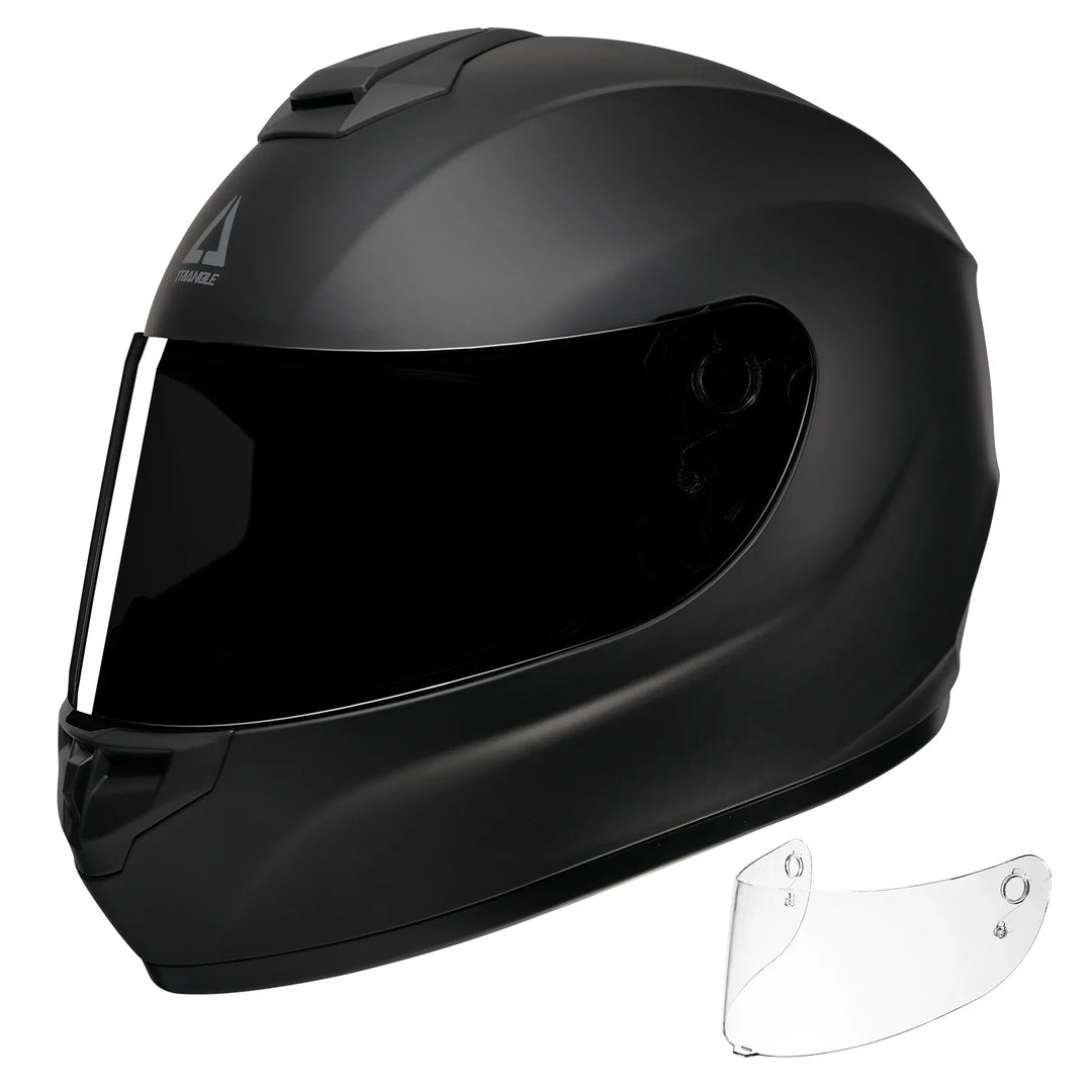Kask integralny motocyklowy uniseks z jasnym wizjerem, zapewniający pełną ochronę i bezpieczeństwo.