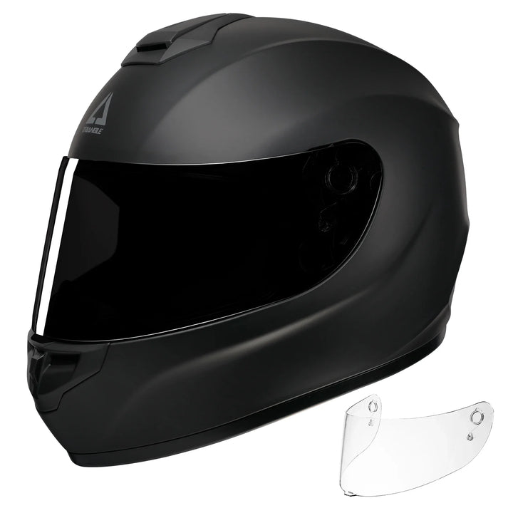 Kask integralny motocyklowy uniseks z jasnym wizjerem, zapewniający pełną ochronę i bezpieczeństwo.