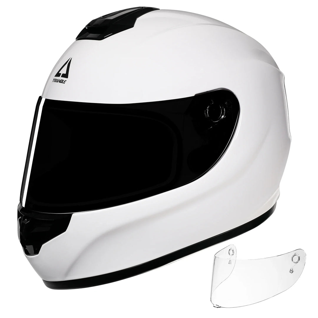 Kask integralny motocyklowy uniseks z boku, ukazujący solidną konstrukcję i jasny wizjer ochronny.