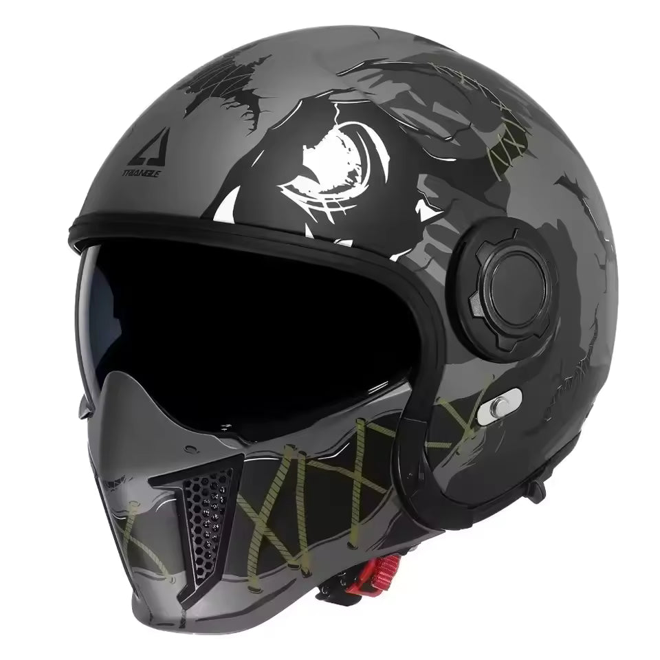 Wysokiej jakości kask motocyklowy modułowy unisex. Łączy bezpieczeństwo kasku integralnego z komfortem otwartego.