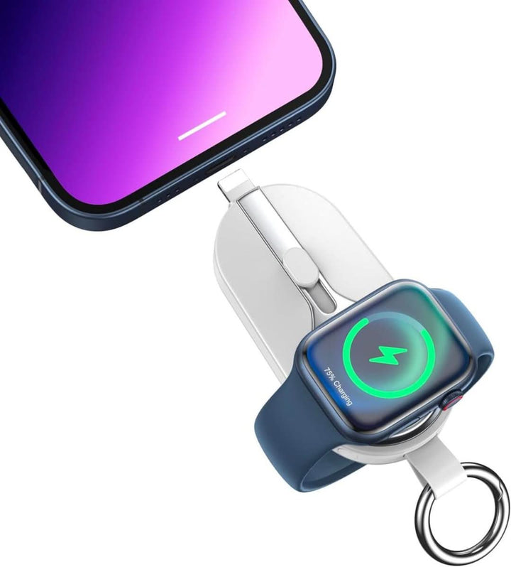 Kieszonkowy powerbank Duo z podwójnym złączem USB-C/iPhone. Kompaktowa przenośna ładowarka, idealna do podróży.