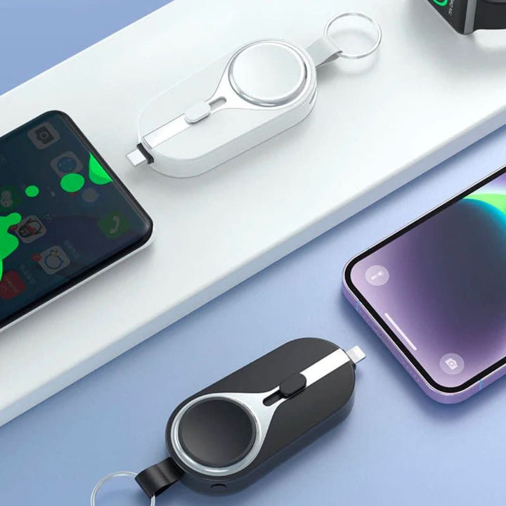 Kompaktowy mini powerbank do iPhone i smartfonów USB-C. Przenośna ładowarka, niezbędne akcesorium do telefonu.