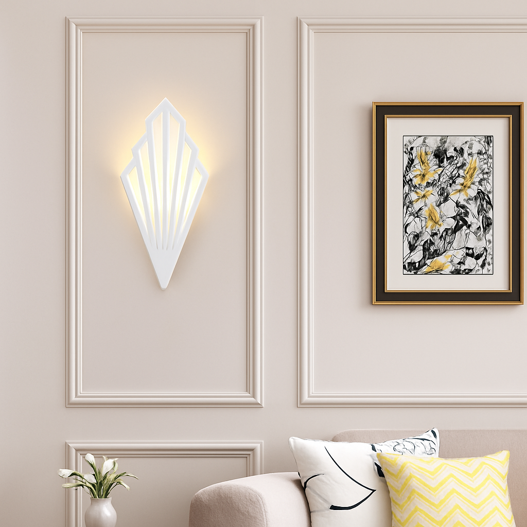 Kinkiet ścienny Art Deco wachlarz w oświetleniu salonu