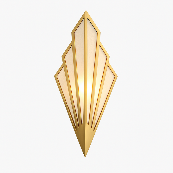 Nowoczesne oświetlenie ścienne Art Deco z motywem wachlarza