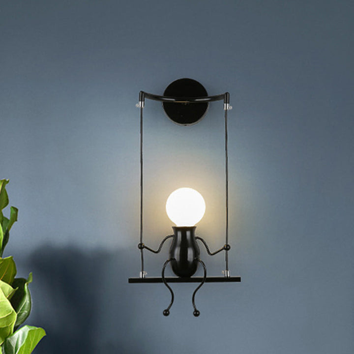 Lampa ścienna dekoracyjna do pokoju dziecięcego, czarna oprawa