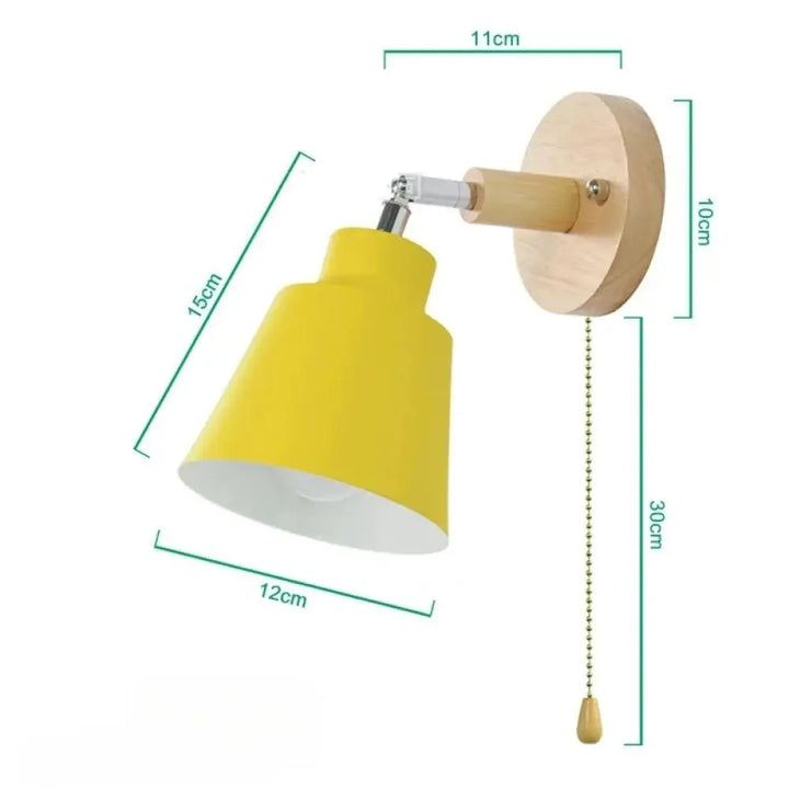 Funkcjonalna lampa ścienna w stylu skandynawskim z wbudowanym włącznikiem