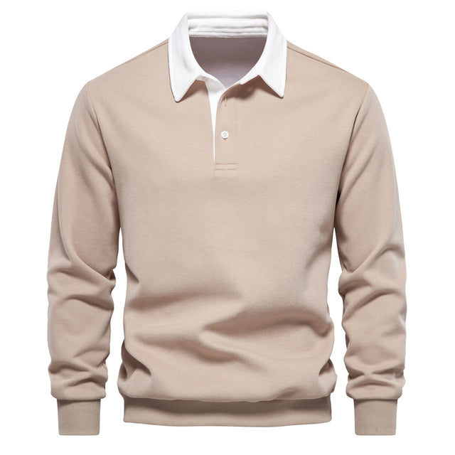 Komfortowa męska koszulka polo longsleeve, klasyczna i modna, do noszenia na co dzień.