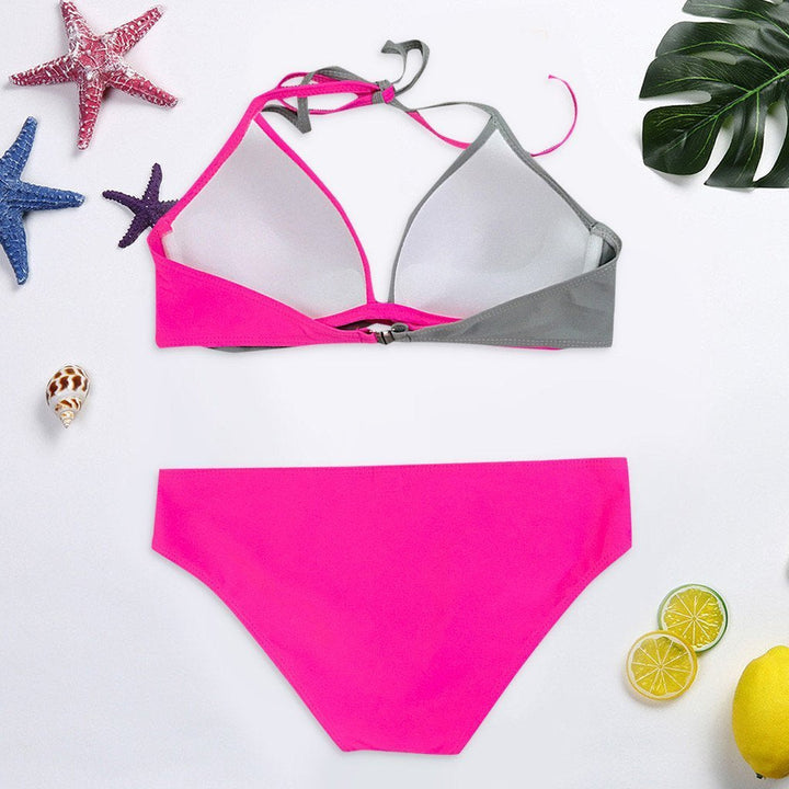 Modne damskie dwuczęściowe bikini klasyczne, idealne na lato. Strój kąpielowy na plażę i basen, podkreślający sylwetkę.