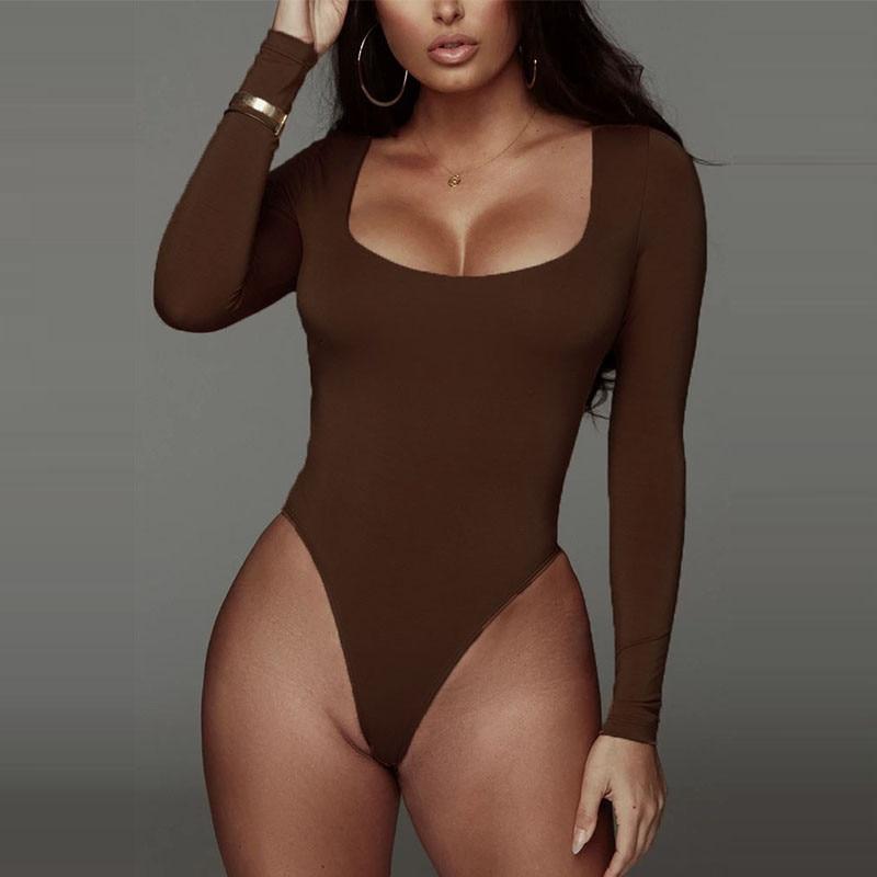 Komfortowe body damskie z długim rękawem, uniwersalny model z bawełny.