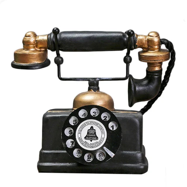 Stylowy telefon dekoracyjny vintage, idealny jako prezent lub unikatowa ozdoba wnętrza w stylu klasycznym retro.