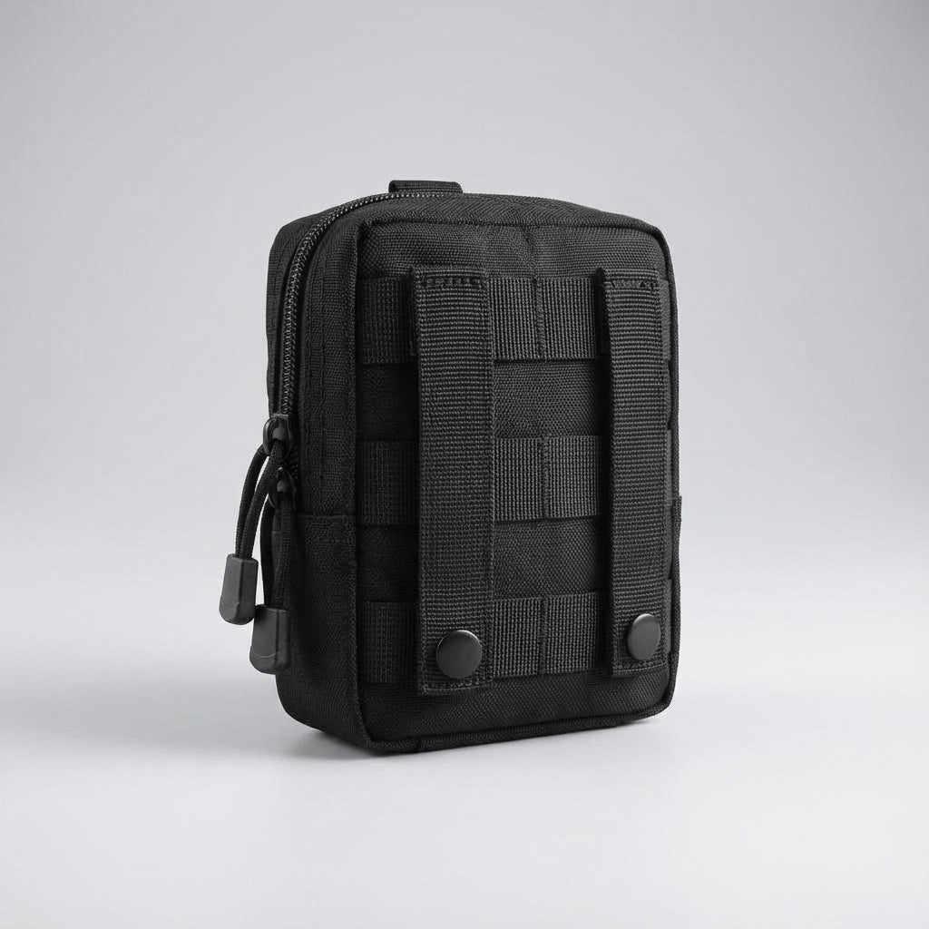 Solidny organizer survivalowy MOLLE z nylonu 1000D, idealny na sprzęt taktyczny i akcesoria outdoor.