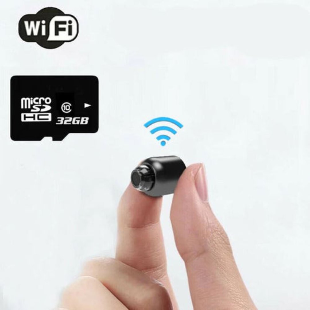 Kompaktowa kamera szpiegowska WiFi, Full HD, z nocnym widzeniem, idealna do dyskretnego monitoringu.