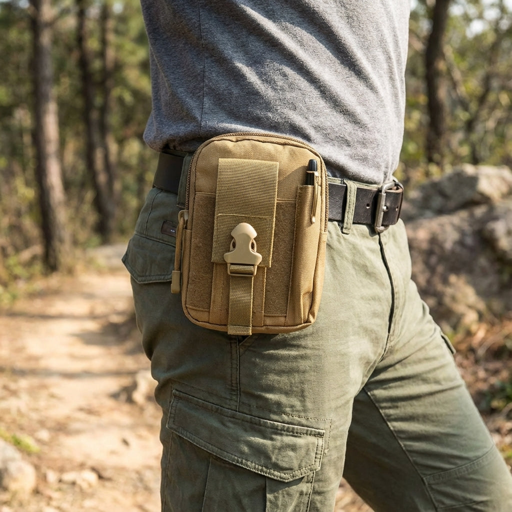 Kompaktowe taktyczne etui MOLLE CarryCore na pasek, idealne do EDC i outdooru.