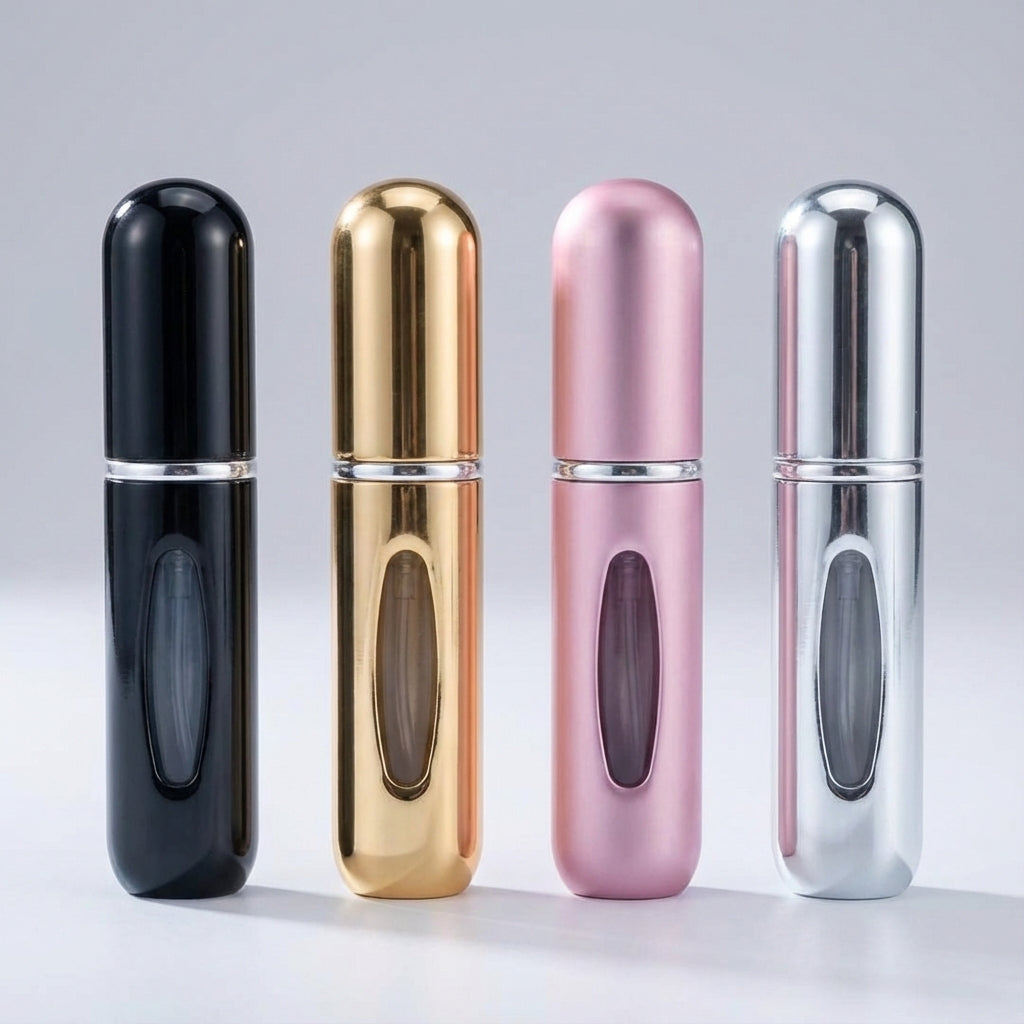 Kieszonkowy, napełniany atomizer perfum do podróży, kompaktowy spray na zapach, wygodny.
