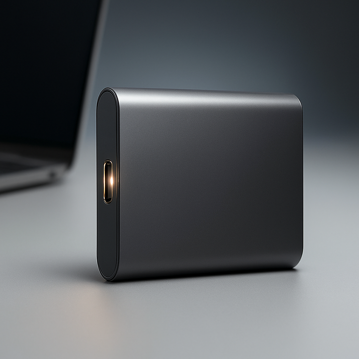 Kompaktowy dysk SSD zewnętrzny 2 TB USB-C. Idealny do przenośnego przechowywania danych i szybkiego backupu.