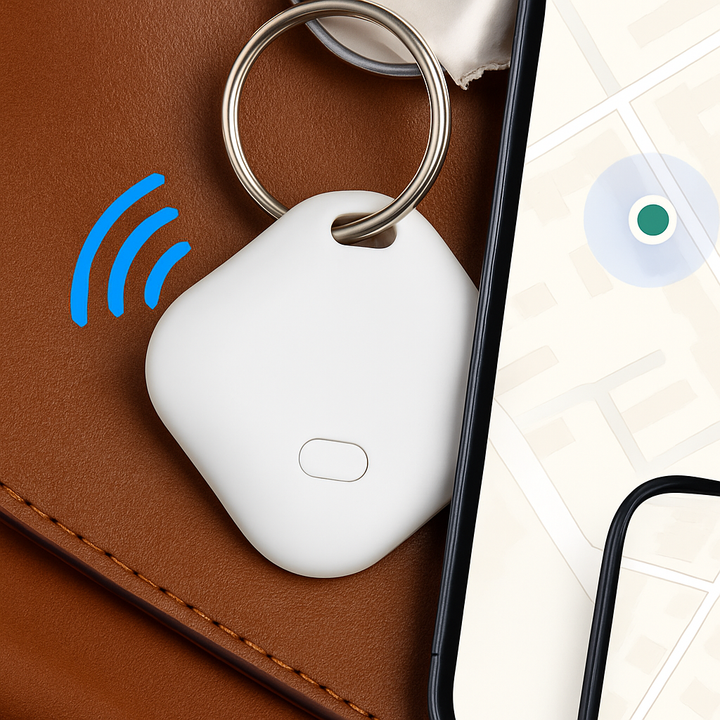 Kompaktowy lokalizator GPS Bluetooth do kluczy i zwierząt. Inteligentne śledzenie i zabezpieczenie przed zgubieniem.