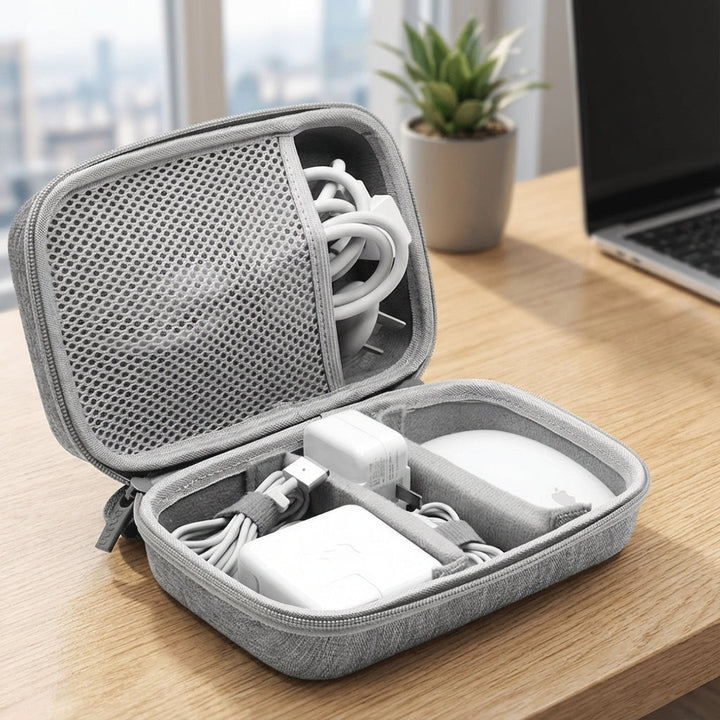 Kompaktowy organizer podróżny Travellox do kabli, ładowarek i drobnej elektroniki. Idealny na akcesoria.