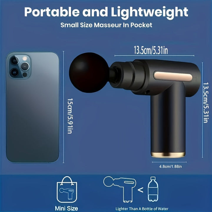 Uniwersalny masażer mięśni ładowany USB, kompaktowy design, do sportu i fitnessu.
