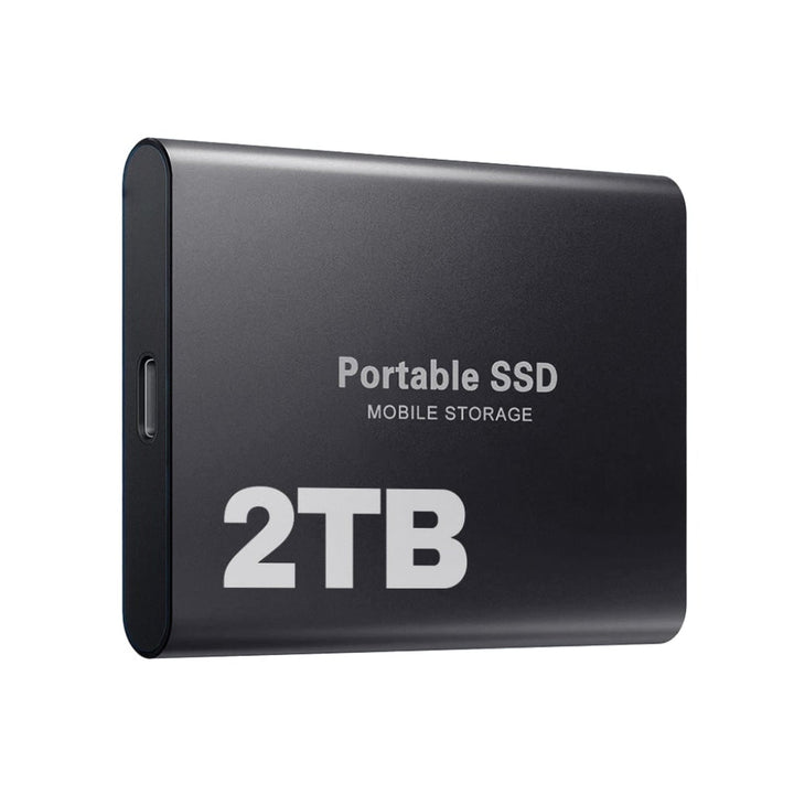 Szybki dysk SSD 2TB z interfejsem USB-C, doskonały do szybkiego dostępu do danych na laptopie i PC.