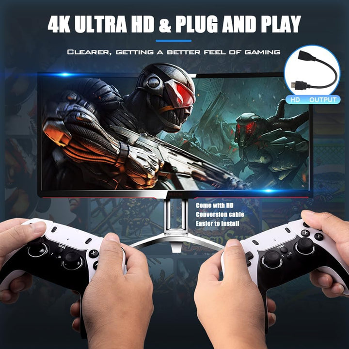 Vintage konsola retro Stick 4K HDMI. Odtwórz tysiące klasycznych gier, prosta kontrola padem.
