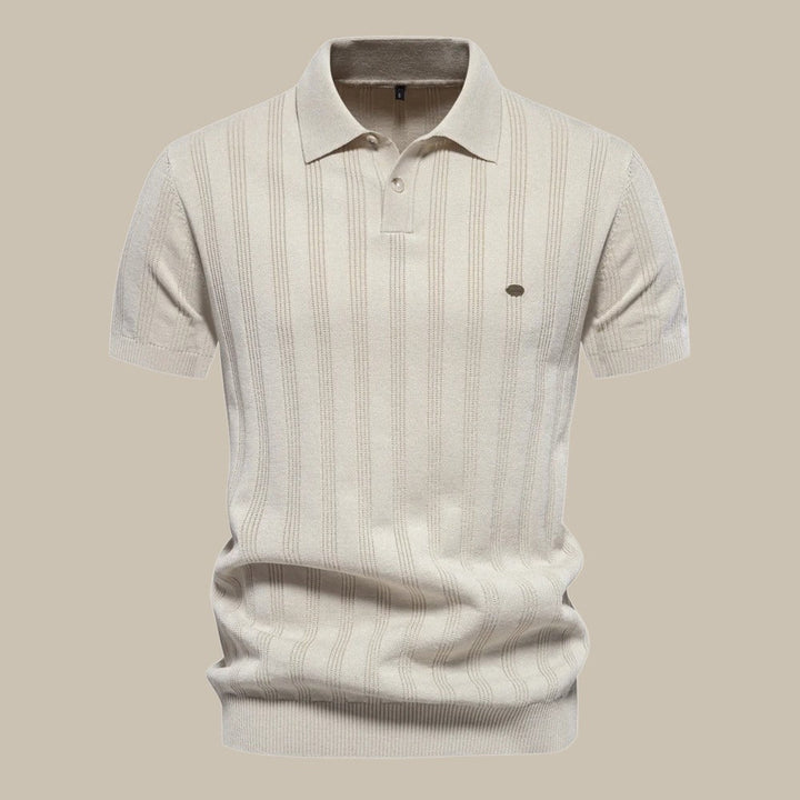 Elegancka koszulka polo męska w klasycznym kroju, z kołnierzykiem, na lato i codzienne wyjścia.