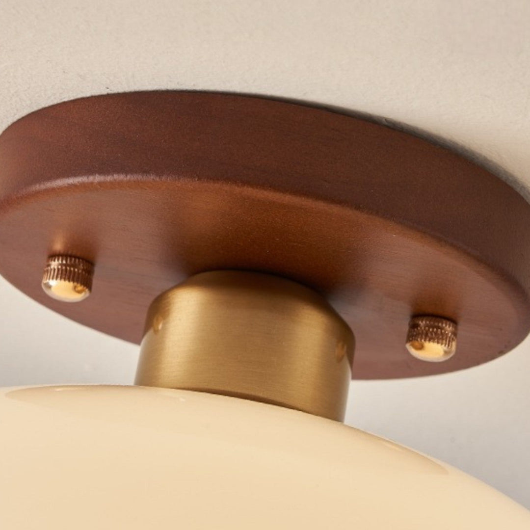 Lampa sufitowa LED Bauhaus kremowa, nowoczesne oświetlenie sufitowe, idealne do salonu i sypialni.