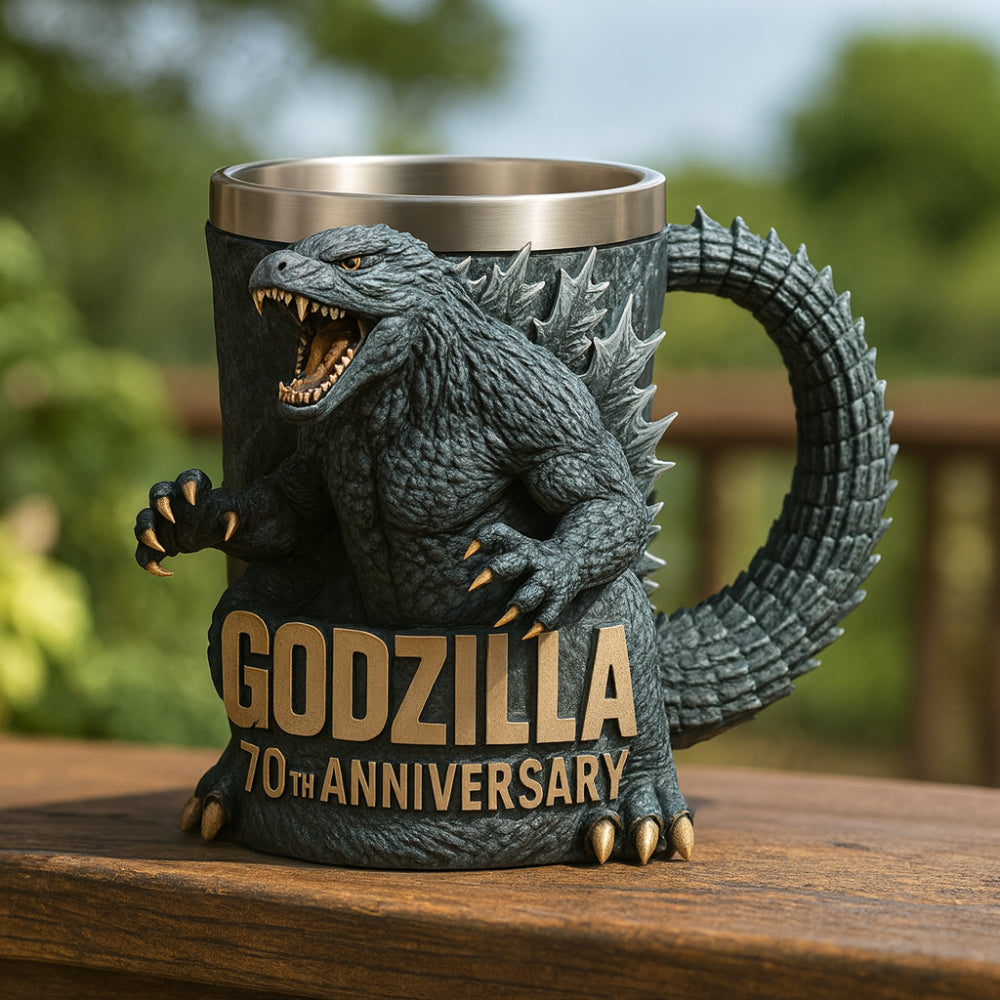 Oryginalny kubek 3D z motywem potwora, ceramiczny. Rzeźbiona powierzchnia, idealny do kawy i herbaty.