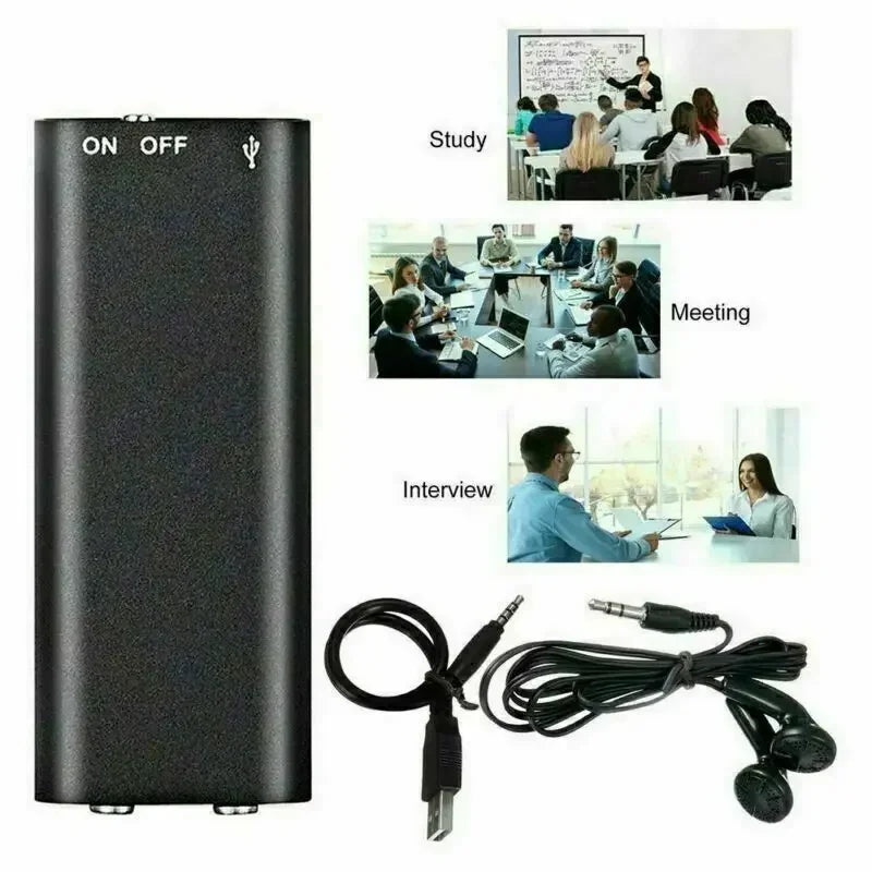 Dyktafon USB podłączony do komputera podczas zgrywania nagrań audio