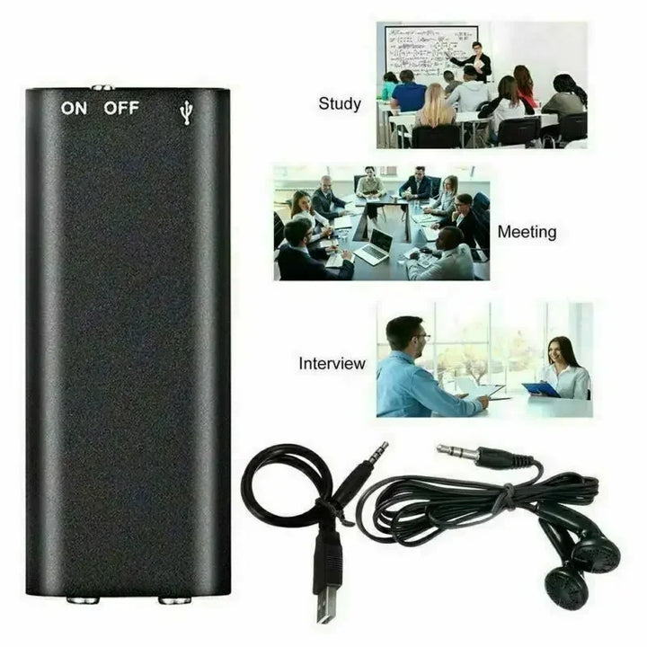 Dyktafon USB podłączony do komputera podczas zgrywania nagrań audio