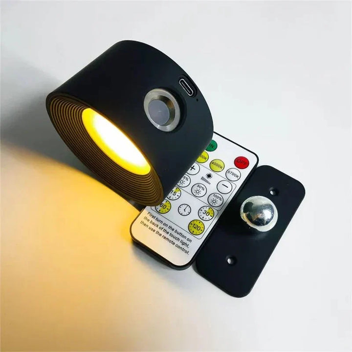 Lampa ścienna LED z wbudowanym akumulatorem, obrót 360 stopni, idealna do czytania w sypialni.