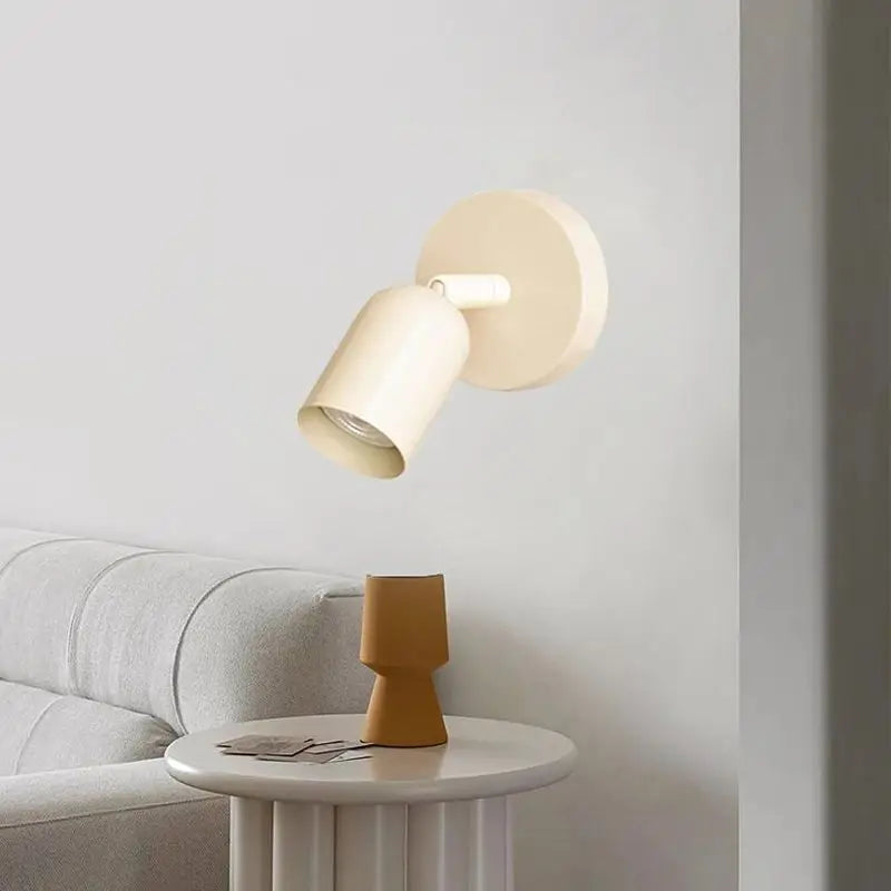 Elegancka lampa ścienna LED Macaron, okrągła. Minimalistyczne, nastrojowe oświetlenie do sypialni, gabinetu.