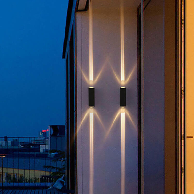 Lampa ścienna LED, prostokątna, wodoodporna, do oświetlenia ogrodu, tarasu i elewacji zewnętrznej.