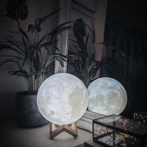 Wyjątkowy prezent: lampa księżyc 3D z realistycznym drukiem i bezprzewodową obsługą, piękna dekoracja.
