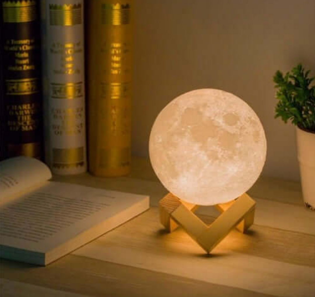 Nastrojowa lampa księżycowa 3D LED, świetna dekoracja do salonu i sypialni, z pilotem.