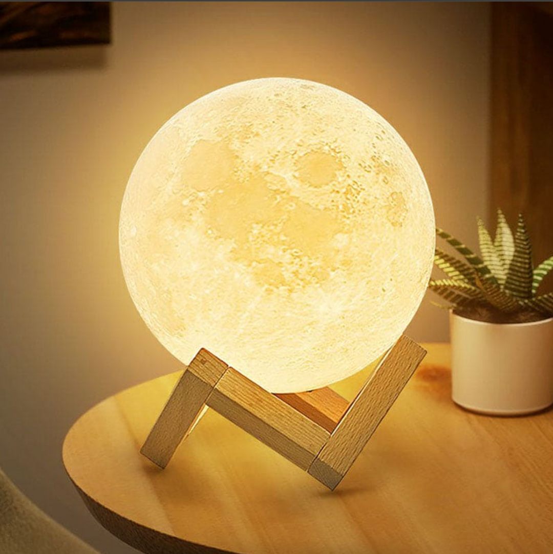Lampa Księżycowa 3D z 16 zmiennymi kolorami LED, sterowana pilotem, tworząca wyjątkowy nastrój.