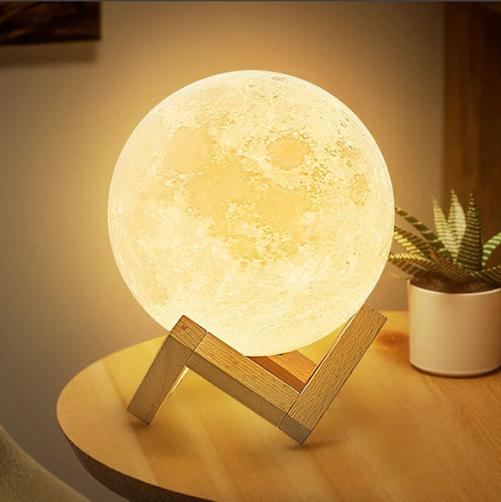 Lampa Księżycowa 3D z 16 zmiennymi kolorami LED, sterowana pilotem, tworząca wyjątkowy nastrój.