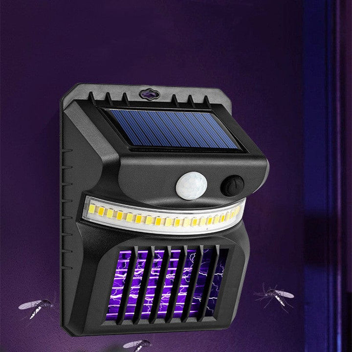 Lampa solarna LED ogrodowa z czujnikiem ruchu i odstraszaczem komarów. Wodoodporne, energooszczędne oświetlenie.