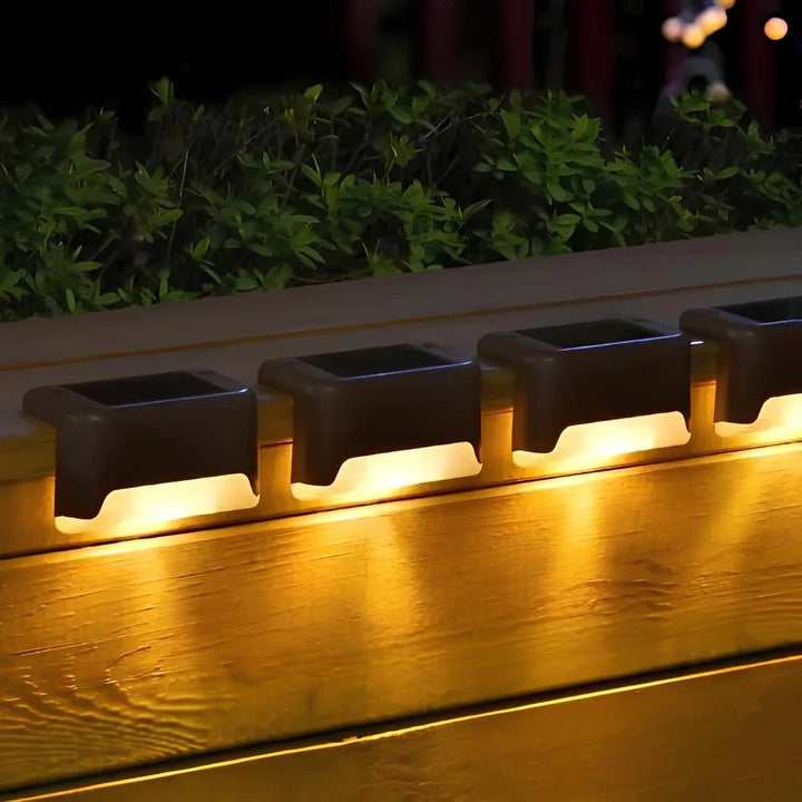 Lampy LED solarne do ogrodu. Automatycznie włączane światło na schody, ścieżki i taras, zewnętrzne.