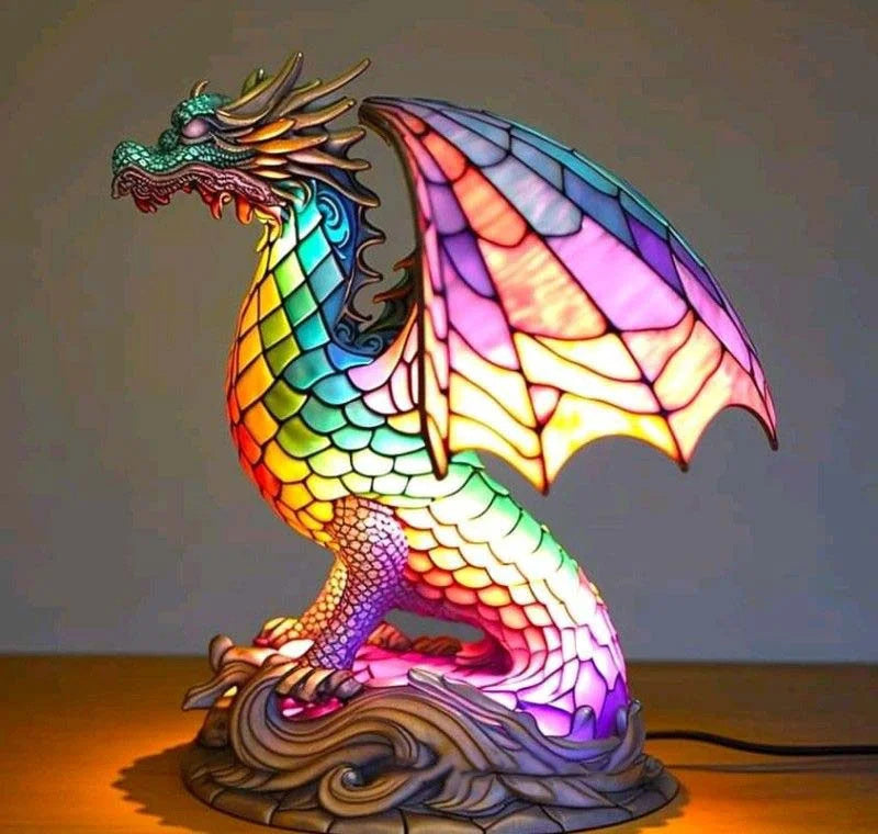 Nowoczesna lampa stołowa z motywami natury, dekoracyjna, styl artystyczny, do salonu.