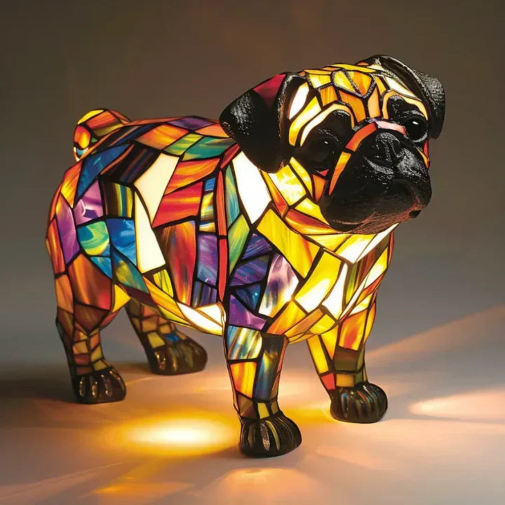 Lampa stołowa LED buldog, urocza dekoracja dla fanów psów, świetny prezent.