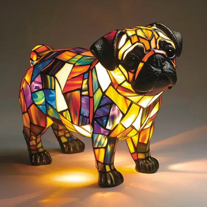 Lampa stołowa LED buldog, urocza dekoracja dla fanów psów, świetny prezent.