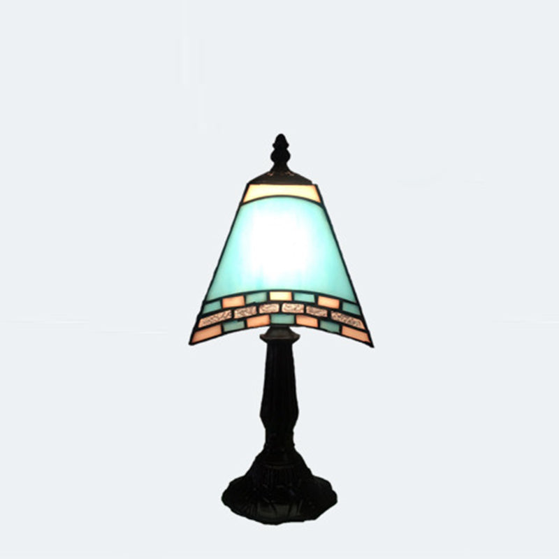 Wszechstronna lampa stołowa, nocna lampka w stylu morskim z granatowym szklanym kloszem, idealna.