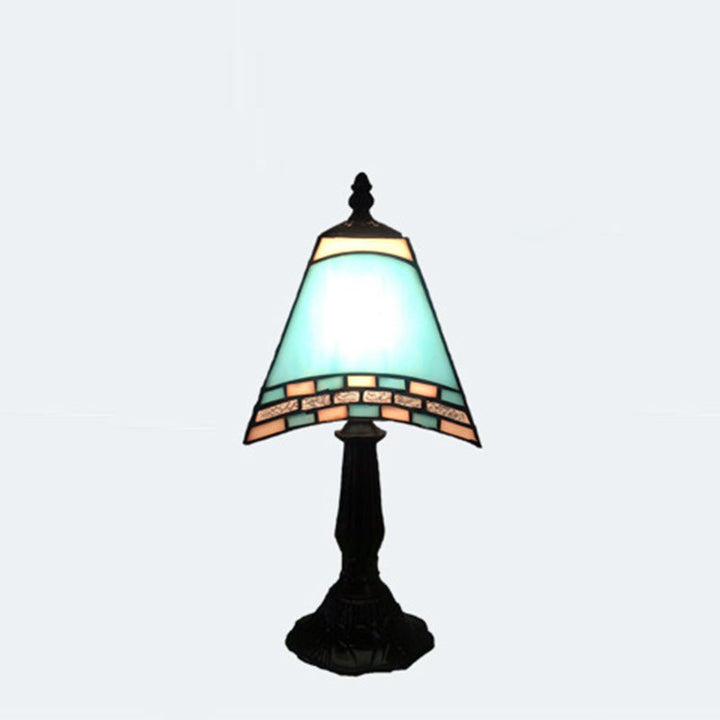 Wszechstronna lampa stołowa, nocna lampka w stylu morskim z granatowym szklanym kloszem, idealna.